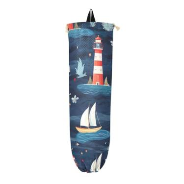 Imagem de Suporte de saco plástico para farol e barco à vela, organizador de bolsas para armazenamento de sacolas plásticas de cozinha, suporte de saco plástico com gancho