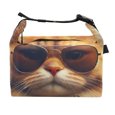 Imagem de TSENQUE Lancheira de gato fofo para mulheres, lancheira portátil, lancheira para trabalho, linda bolsa térmica para adultos