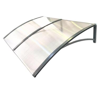 Imagem de Toldo de Policarbonato 100 a 200x70cm com Proteção UV Alta Resistência para Portas e Janelas – Cobertura Área Externa (Cinza c/translucido,150x70cm)