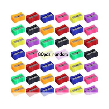 Imagem de Apontador De Lápis Colorido 40-120pcs 2.5cm Design Curvo Antiderrapant
