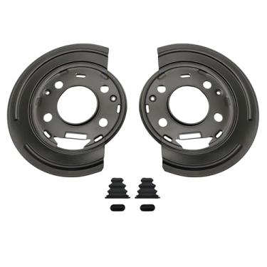 Imagem de AngyMeck Par de proteção contra poeira de freio traseiro compatível com Cadillac Escalade Chevrolet Avalanche Express Silverado GMC Savana Sierra Substitui 924-223, 88965717