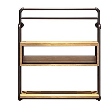 Imagem de Prateleiras de armazenamento de esmalte de parede de metal prateleira de tubo industrial prateleira de exibição de varejo, sapateira boutique organizador colecionável, prateleiras organizadoras