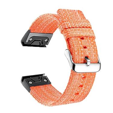 Imagem de IENYU 26 22 mm Pulseira de relógio para Garmin Fenix 7 7X 6 6X 6S Pro 5 5X Plus 3 HR 935 Nylon Quick Release Smart Watch Easy Fit Pulseiras de pulseira (Cor: Laranja, Tamanho: 26mm Descent Mk1 MK2)