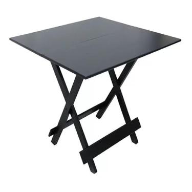 Imagem de Mesa Dobrável 70x70 Madeira Maciça Reforçada - Portátil para Cozinha, Área Gourmet, Lazer ao Ar Livre e Espaços Compactos