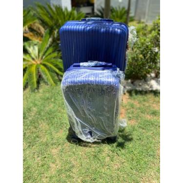 Imagem de Kit Mala Grande 35kg + Mala Bordo 10kg Polipropeno - Ultraleve, Azul