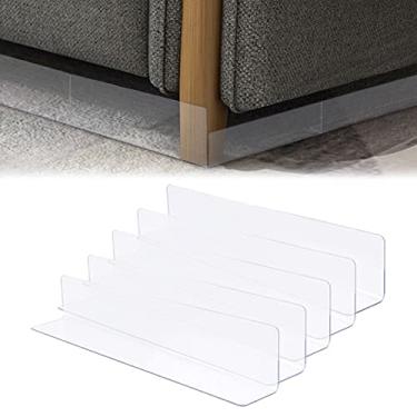 Imagem de Bloqueador de sofá transparente, amortecedor de 5 lacunas para debaixo da cama 2 6 8 10 12 polegadas bloqueadores de brinquedo altos para móveis, rolhas inferiores de fogão de cozinha em forma de L