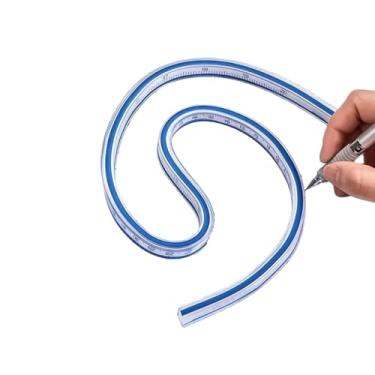 Imagem de Régua flexível de 61 cm, régua serpentina, multifuncional, desenho e medição