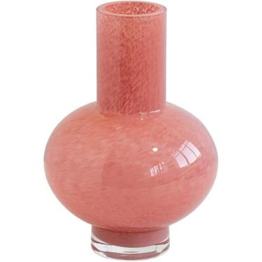 Imagem de URGDWEKJY Vaso rosa moderno arranjo de flores de vidro retrô vaso grande mobiliário doméstico sala de estar vasos de flores medievais (rosa grande)