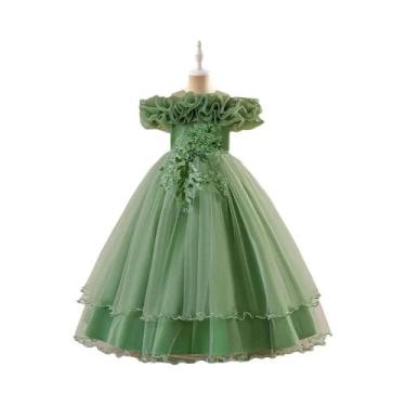 Imagem de Vestido Floral De Malha Branco Para Meninas, Vestido Formal Elegante P