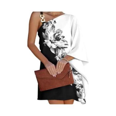 Imagem de Verão 2024 novo vestido feminino europeu e n estampado sexy com gola i