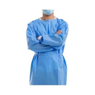 Imagem de Avental De Proteção Descartável Azul Em TNT, Grosso, Anti-Manchas De Ó