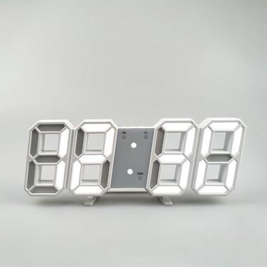 Imagem de Relógio Digital LED 3D Criativo Alarme Eletrônico para Parede e Mesa DIY Uso Doméstico