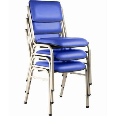 Imagem de Kit com 3 Cadeiras para Auditórios Linha Hotel Smart Azul