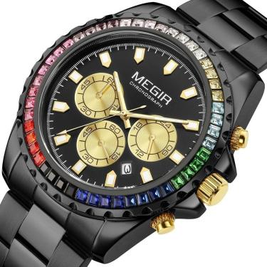 Imagem de Relógio Masculino De Quartzo Smael 2227g à Prova D'água Preto