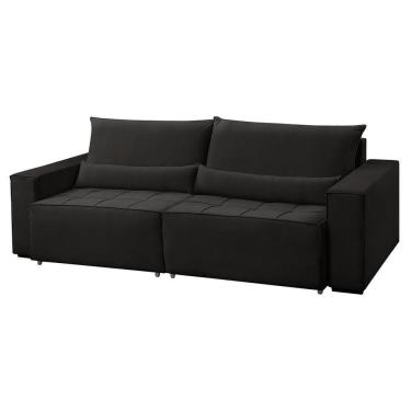 Imagem de Sofa 4 Lugares 2,40m Retrátil E Reclinável Nepal - Coliseu Cor:preto