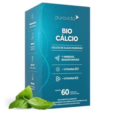 Imagem de Bio Cálcio Marinho + Vitamina D3 K2 60caps Puravida - BODY ACTION