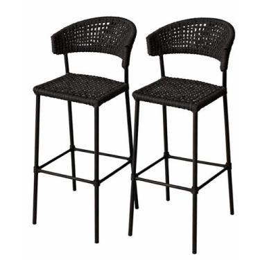 Imagem de Kit 2 banquetas ivy em aluminio com corda nautica area gourmet - AR7