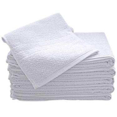 Imagem de Kit 6 Toalhas de Banho Linha Hotel 70x140 Branco 90% Algodão e 10% Pol