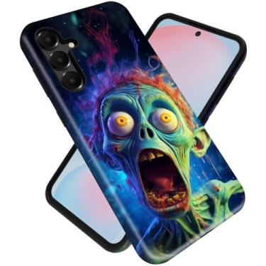 Imagem de DSRGRGFDJ Capa de telefone TPU + PC para Samsung Galaxy S25 FE, capa protetora de camada dupla 2 em 1 com TPU macio interno e capa rígida de policarbonato, zumbis engraçados