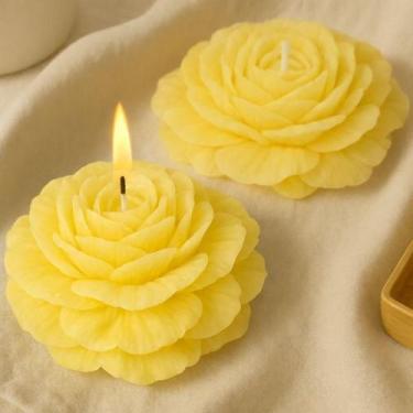 Imagem de Velas casamento Rosa Kit 5 Flor decoração festa lembrancinha eventos 1