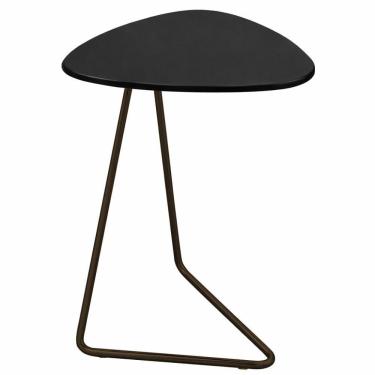 Imagem de Mesa De Apoio Folha Preto Em Metal Café 69 Cm