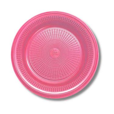 Imagem de Prato  descartavel (15 cm.) rosa  c/ (100x10 un.) - TRIK TRIK