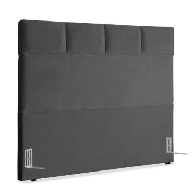 Imagem de Cabeceira de Cama Box Viúva 128 cm Marjorie Inspire House Suede Veludo