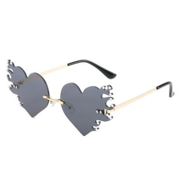 Imagem de Óculos de sol Flame Heart Rimless Red Party Eyewear