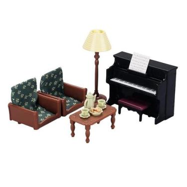 Imagem de Conjunto de sala de estar Dollhouse Furniture, 8 unidades em escala 1/