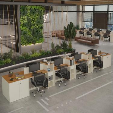 Imagem de Estação de Trabalho 8Lugares Moscou Office 8 Mesas Escritório 6 Armários 4 Buffet Aparador  Vianossa