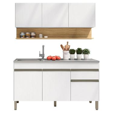 Imagem de Balcao Para Pia E Armario Aereo 150 Cm Line Supremo Cp Freijo Ktp