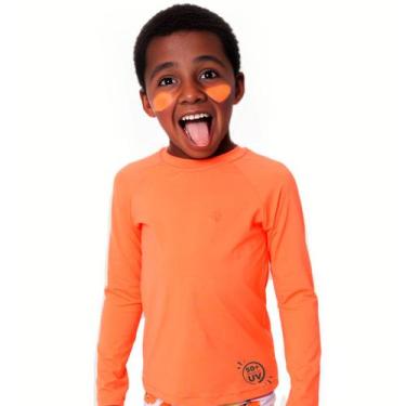 Imagem de Camiseta Infantil Manga Longa Menino Uv50 Lisa Laranj 1 a 14 - anjo da