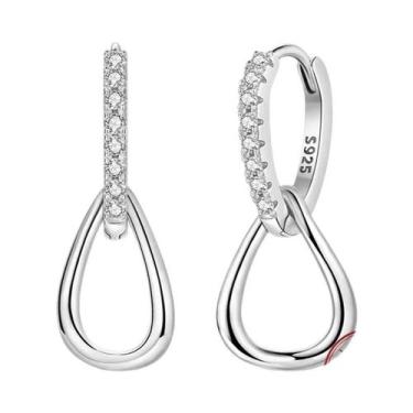 Imagem de Brincos De Argola Femininos Em Prata Esterlina 925 Com Estrela, Coraçã