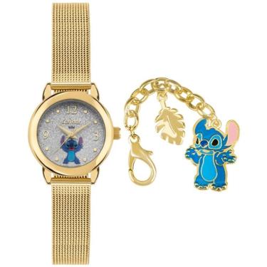 Imagem de Relógio Condor Feminino Ref: Co2035nxf/k4k Dourado Stitch + Chaveiro