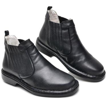 Imagem de Bota Masculina couro Confort Palmilha GEL 047 Cla preto-Masculino