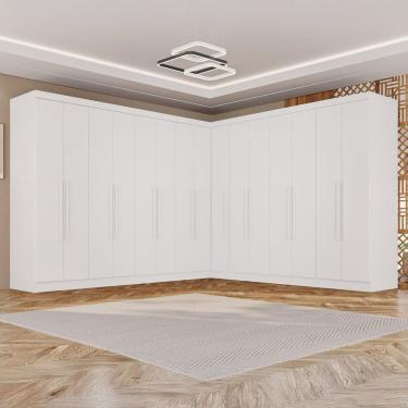 Imagem de Guarda-roupa de Canto Modulado 15 Portas 6 Gavetas Inglaterra Branco