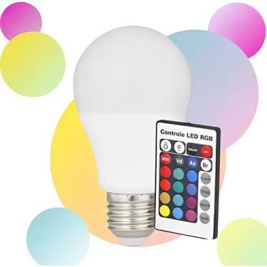 Imagem de Lâmpada Led RGB Bivolt com Controle Remoto - DESEMBRULHA