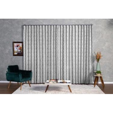 Imagem de Cortina Jacquard 4,00x2,30 Para Trilho Suíço - - Ludatex, Branco