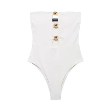 Imagem de Maiô Feminino Branco E Preto Com Ombros Descobertos E Costas Nuas, Sex