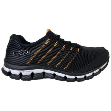 Imagem de Tenis Olympikus Dynamic Masculino Esportivo Original Cor:Preto/Laranja