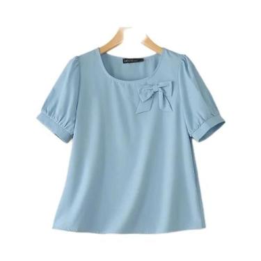Imagem de Blusa Feminina De Verão Para Trabalho OL ZANZEA, Elegante, Manga Curta