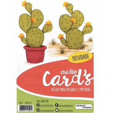 Imagem de Régua Médio Cards Apliques e Pinturas - Cactos 02 - Decorart