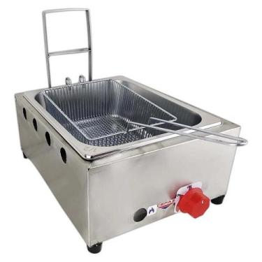 Imagem de Fritadeira Industrial Gás 1 Cuba 5 Litros Baixa Pressão Cf01 Cefaz