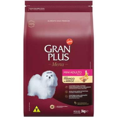 Imagem de Ração Seca GranPlus Menu Frango e Arroz para Cães Adultos de Raças Min