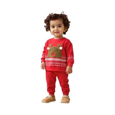 Imagem de Conjunto De Natal De 2 Peças Para Bebês Meninos Com Estampa De Estrela