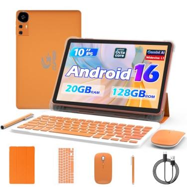 Imagem de CUPEISI tablet Android 15 de 10 polegadas, 20 GB de RAM+128 GB de ROM/2 TB expansível para tablet PC, 2 em 1 com teclado, CPU HD de quatro núcleos de 2,0 GHz, certificado pelo Google 5G WiFi 6 BT 5.0