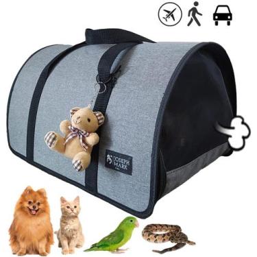 Imagem de Bolsa Transporte Pet Luxo Cães E Gatos Avião Preto rf04-2 - Joseph Mar