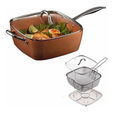 Imagem de Panela Caçarola Antiaderente Maxchef Laranja  alumínio reforçado e coz