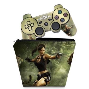 Imagem de Capa Case E Skin Adesivo Compatível Ps3 Controle - Tomb Raider - Pop A