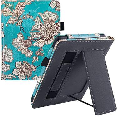 Imagem de CCOO Capa com suporte adequada para Kindle Paperwhite de 6,8 polegadas 11ª geração 2021 - Capa protetora com alça de mão e compartimento para cartões, caneta para tela sensível ao toque